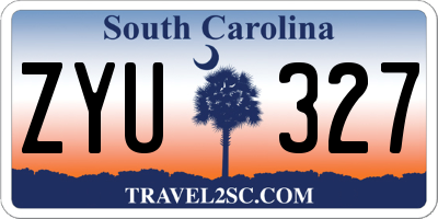 SC license plate ZYU327