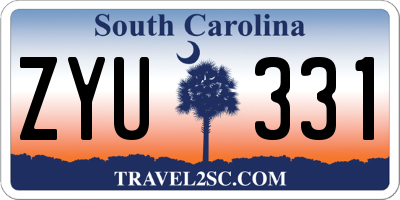 SC license plate ZYU331