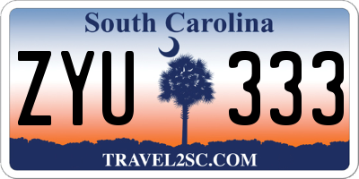SC license plate ZYU333