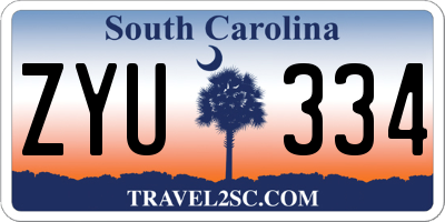 SC license plate ZYU334