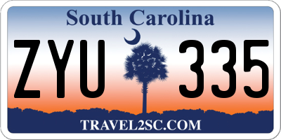 SC license plate ZYU335