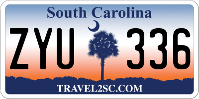 SC license plate ZYU336