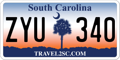 SC license plate ZYU340
