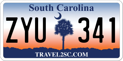 SC license plate ZYU341