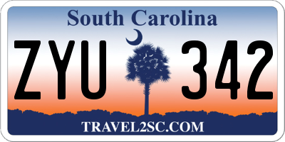 SC license plate ZYU342