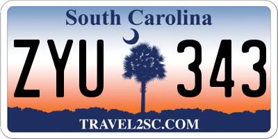 SC license plate ZYU343