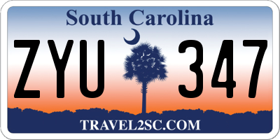 SC license plate ZYU347