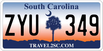 SC license plate ZYU349