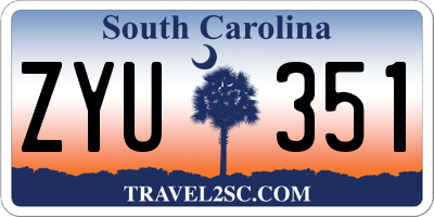 SC license plate ZYU351
