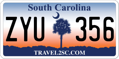 SC license plate ZYU356