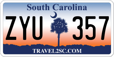SC license plate ZYU357