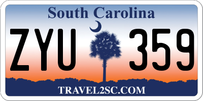 SC license plate ZYU359