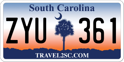 SC license plate ZYU361
