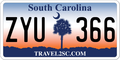 SC license plate ZYU366