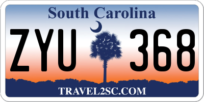 SC license plate ZYU368