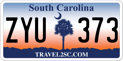 SC license plate ZYU373