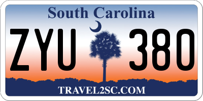 SC license plate ZYU380