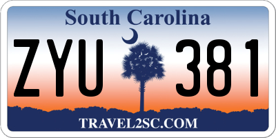 SC license plate ZYU381