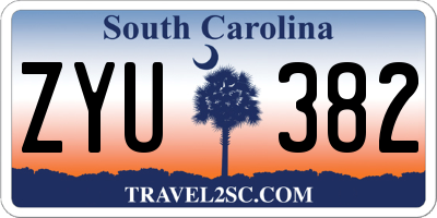 SC license plate ZYU382