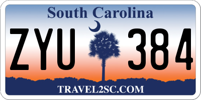 SC license plate ZYU384