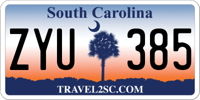 SC license plate ZYU385