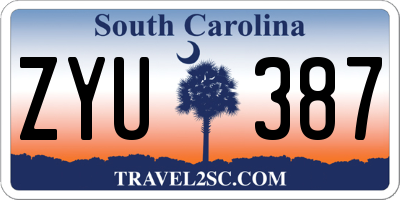 SC license plate ZYU387