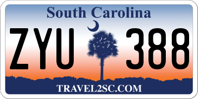 SC license plate ZYU388