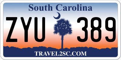 SC license plate ZYU389