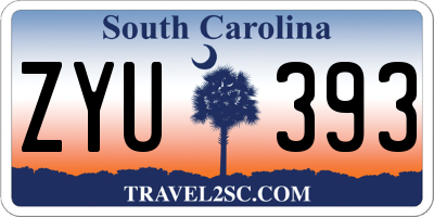 SC license plate ZYU393