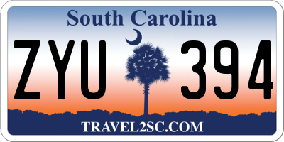 SC license plate ZYU394