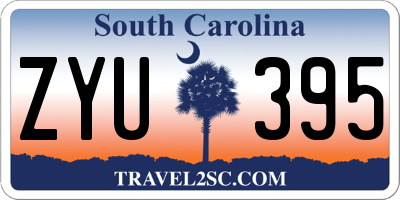 SC license plate ZYU395