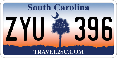 SC license plate ZYU396