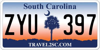 SC license plate ZYU397