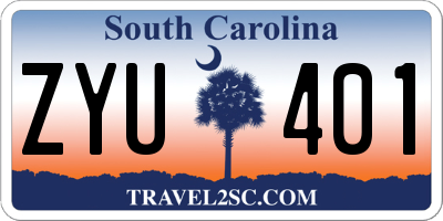 SC license plate ZYU401