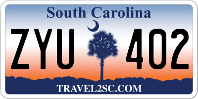 SC license plate ZYU402