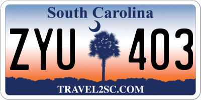 SC license plate ZYU403