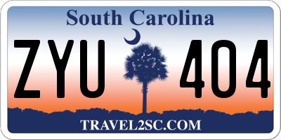 SC license plate ZYU404