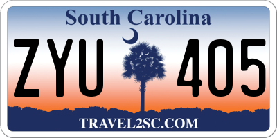 SC license plate ZYU405