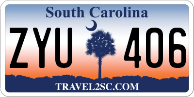 SC license plate ZYU406