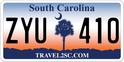 SC license plate ZYU410