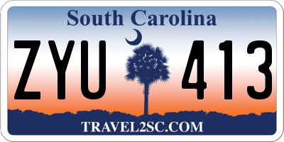 SC license plate ZYU413
