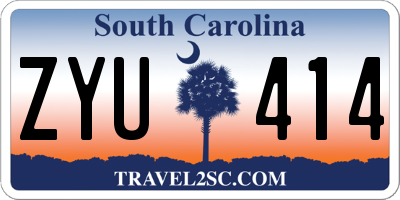 SC license plate ZYU414