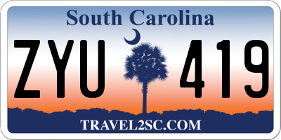 SC license plate ZYU419