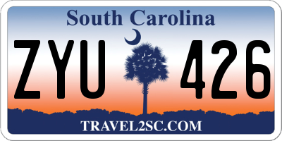 SC license plate ZYU426