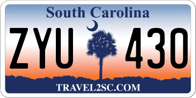 SC license plate ZYU430