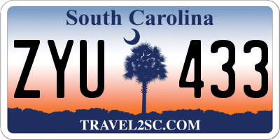 SC license plate ZYU433