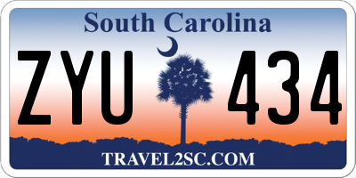 SC license plate ZYU434