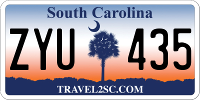 SC license plate ZYU435