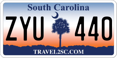 SC license plate ZYU440
