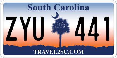 SC license plate ZYU441